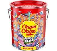 Chupa Chups Latta da 150 Lollipop Gusti Assortiti Lecca Lecca Senza Glutine