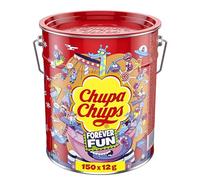 Chupa Chups Latta, Lollipop, Gusti Assortiti, Fragola, Panna Fragola, Vaniglia, Cola, Lampone, Ciliegia, Arancia, Confezione da 150 Lecca Lecca Monoporzione, Ottimo come Idea Regalo, per Compleanni