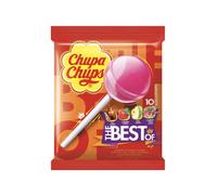 Chupa Chups Best of Lecca-lecca-lecca contiene 10 lollis nei 4 gusti di cola, fragole, mela, crema di fragole, adatto per compleanno, 10 x 12 g