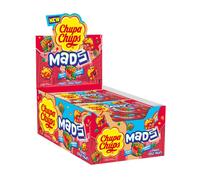 Chupa Chups Mads Caramelle Gommose al Gusto di Fragola con Copertura Croccante Tutti Frutti Espositore da pz.18