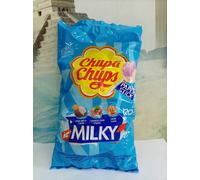 Chupa Chups Milky busta 120 pz lecca lecca fragola caramello cioccolato vaniglia