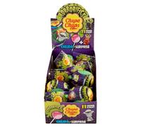 Chupa Chups Surprise Horrorific, goloso Lollipop gusto fragola, ottime per Halloween, la confezione contiene 16 Lollipop con 11 sorprese Horrorifics da scambiare con i tuoi amici,