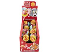 Chupa Chups Surprise Tom&Jerry, 16 Lollipop, Gusto Fragola, 10 Sorprese Tom & Jerry da Collezionare e Scambiare con i tuoi Amici Lecca Lecca Monoporzioni, Ottime come Idea Regalo