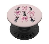 Chupacabra Cryptid Cryptozoology Girl Coquette Bow Rosa PopSockets PopGrip Adesivo