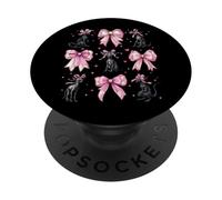 Chupacabra Cryptid Cryptozoology Girl Coquette Bow Rosa PopSockets PopGrip Adesivo