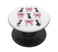 Chupacabra Cryptid Cryptozoology Girl Coquette Bow Rosa PopSockets PopGrip Adesivo