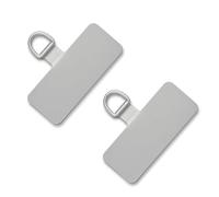 CHUQING - Cuscinetti universali per cordino per telefono cellulare, in argento, per cellulare, con toppa per telefono cellulare, 2 pezzi, grigio argento