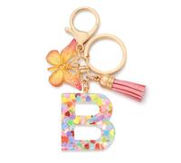 CHUQING Portachiavi con lettere iniziali per ragazze e donne rosa dolce farfalla cuore portachiavi zaino zaino scuola, Kc-b