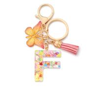 CHUQING Portachiavi ragazza portachiavi con lettera iniziale rosa portachiavi farfalla portachiavi lettera, Rosa-f-1, S