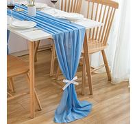 CHUQING Runner Azzurro,Chiffon,Runner tavola,Runner da Tavolo,Table Runner Lavabile Decorazione per Fiori, Matrimoni e Comunioni,Compleanno,Feste,300 cm x 70 cm