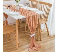 CHUQING Runner tavola,Oro Rosa,Runner da Tavolo,Runner per Il Tavolo,in Chiffon,Table Runner Lavabile Decorazione per Matrimonio,Compleanno, Feste,300 cm x 70 cm