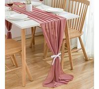 CHUQING Runner tavola,Rosa Scuro,Runner da Tavolo,Runner per Il Tavolo,in Chiffon,Table Runner Lavabile Decorazione per Matrimonio,Compleanno, Feste,300 cm x 70 cm