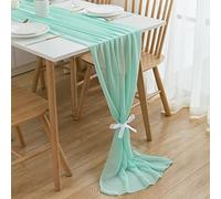 CHUQING Runner Verde Menta,Chiffon,Runner tavola,Runner da Tavolo,Table Runner Lavabile Decorazione per Fiori, Matrimoni e Comunioni,Compleanno,Feste,300 cm x 70 cm