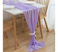 CHUQING Runner Viola chiaro,Chiffon,Runner tavola,Runner da Tavolo,Table Runner Lavabile Decorazione per Fiori, Matrimoni e Comunioni,Compleanno,Feste,300 cm x 70 cm
