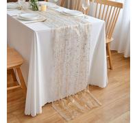 CHUQING Tischläufer Gold Tischband Goldene Hochzeit Tischdeko Chiffon Transparentes Tischläufer 70 x 300 cm