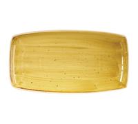 Churchill Stonecast Piatto Rettangolare, Porcellana, Must Giallo 19x3x35 Cm