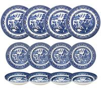 Churchill Salice Blu cena piatti piatti di insalata e Coupe vaschette 12 Set Piece Dinnerware Set 12 pezzi