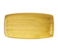Churchill Stonecast Piatto Rettangolare, Porcellana, Must Giallo 19x3x35 Cm