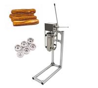 Churro Maker Machine, Manovella in acciaio inox professionale Churro Stuffer con 6 ugelli e supporto, Churrera verticale manuale per uso domestico