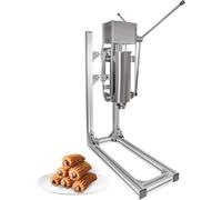 Churro Maker verticale manuale, in acciaio inox resistente, con 6 ugelli e supporto a forma di L, ciambella spagnola e riempimento di frutta, opzioni disponibili da 3 l, 5 l, 7 l