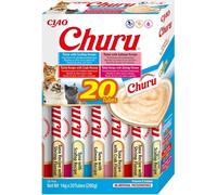 Churu Box - Snack Cremoso per Gatti 20x14 g - Tonno e varietà di frutti di mare