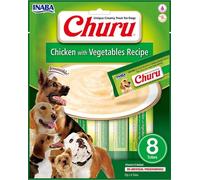 INABA Churu Snack per Cani Cremoso al Pollo e Verdure - 1 Pack (8 Stick x 20gr) - Premietti Cane Ipocalorici, Morbidi e Deliziosi - Cibo per Cani Senza Conservanti o Coloranti Artificiali, Grain-Free