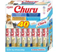 Churu Snack per Gatti Cremoso in 4 Varietà Al Tonno - 40 Stick X 14G - Cibo per