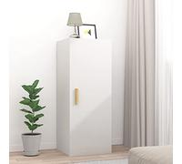 Chusui Armadio a muro, Mobile ausiliario da cucina, mobile da cucina, armadio da cucina, armadio da appendere, compensato bianco lucido 34,5x34x90 cm