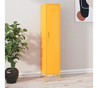 Chusui Armadio,Armadio Camera da Letto,Armadio Salvaspazio,Armadio Guardaroba,Armadio di Stoccaggio,Armadio Giallo Senape 35x46x180 cm in Acciaio
