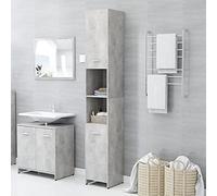 Chusui Armadio da bagno, Armadio da bagno Colonna, Mobili per bagno, Mobile Bagno ausiliario, Mobile da bagno, Armadio da bagno, Mobile da bagno, truciolare Grigio cemento 30x30x183,5 cm