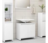 Chusui Armadio da bagno, Mobili da bagno, Mobili da bagno, Mobili da bagno, Mobile da bagno ausiliario, Piccolo armadio, truciolare bianco 60x33x61 cm