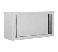 Chusui Armadio da parete da cucina, ante scorrevoli, mobile da cucina, argentieri da cucina, armadio sospeso, mobile ausiliario da cucina, acciaio 90 x 40 x 50 cm