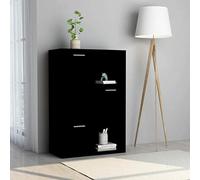 Chusui Armadio di stoccaggio, mobili ausiliari, credenze per soggiorno, credenza ingresso ingresso, mobile, truciolare nero, 60 x 29,5 x 90 cm
