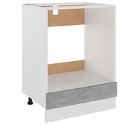 Chusui Armadio per Forno,Armadio per Forno Incasso,Armadio per Forno e Microonde,Armadio Cucina per Forno,Armadio per Forno Grigio Cemento 60x46x81,5 cm in Truciolato