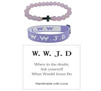 CHUU YUNG WWJD Braccialetti What would Jesus Do Braccialetto Lettera Corrispondente Amicizia Braccialetti intrecciati Inspirational Religioso Cristiano Braccialetto Protezione Gioielli per Donne