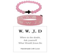 CHUU YUNG WWJD Braccialetti What would Jesus Do Braccialetto Lettera Corrispondente Amicizia Braccialetti intrecciati Inspirational Religioso Cristiano Braccialetto Protezione Gioielli per Donne