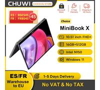 CHUWI MiniBook X N150 Laptop da 10,51 pollici 16 GB di RAM 512 GB SSD Modalità Yoga 2 in 1 Notebook Intel Windows 11 360 ° WiFi 6 ribaltabile 12GB 512GB