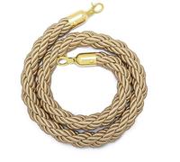 CHUXIBA Barrier Ropes Transenne Corda delimitare e chiudere 1-5m Queue Divider Hemp Rope Crowd Control of Hotel Celebration Queue guidance Twisted Queue Barrier Rope/champagne gold/2.7m