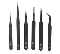 ChuYiElegance 6x Pinzette per Saldatura Industriale Set di Pinzette di Precisione Pinzette per Sopracciglia Strumento di Riparazione Elettronico Professionale Pinze, Smussare