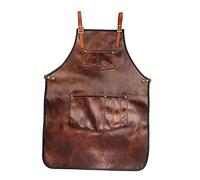 ChuYiElegance Barber Apron Grembiule Professionale con Spallacci Incrociati per Utensili Materiale PU Pelle Durevole per Cucina Barbecue Arte per