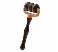 ChuYiElegance Massaggiatore Portatile Manuale Roller Legno Corpo Modellante con Presa a V Stabile E Rotelle Fluide per Sollievo Quotidiano Viaggio