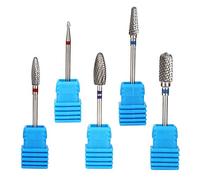 ChuYiElegance Punte Da Trapano per Unghie Artistiche Set per La Testa Del Barilotto per Manicure Elettrico, come descritto, 5 pezzi d'argento