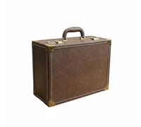ChuYiElegance Valigetta Parrucchiere Custodia Strumenti Organizer Trousse Trucco Borsa Attrezzi in Pelle PU con Serratura E Manico Struttura a Due Scomparti Adatta, Array, Marrone, Grande