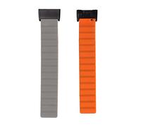 ChuyTrading 2 pezzi di cinturino magnetico in silicone per orologio, cinturino regolabile per Watch e Mi Watch Lite, accessori smart indossabili con chiusura magnetica morbida e (Grigio Arancione)