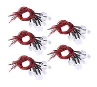 ChuyTrading 50 pezzi di diodi luminosi a LED pre-cablati da 12 V, diodi emettitori di luce a testa rotonda da 10 mm, colorati e a lampeggio lento, con cavi di collegamento da 20 cm, per