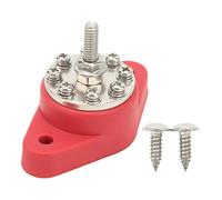 ChuyTrading Blocco di distribuzione dell’Alimentazione a 8 terminali da 1/4 di Pollice M6, Barra Universale Marina da 12 V - 48 V, Blocco di Giunzione in Acciaio Inox con bullone Principale da