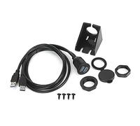 ChuyTrading Cavo di prolunga a pannello a incasso impermeabile per cruscotto, con doppia porta USB 3.0, lunghezza 1 metro, linea di ricarica e trasmissione dati USB a doppia porta con