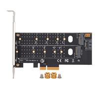 ChuyTrading Scheda adattatore M.2 a PCIe, espansione per due SSD M.2 NVMe e SATA, design della scheda con dissipazione termica a porosità per slot PCIe x4, x8 e x16, compatibile con SSD