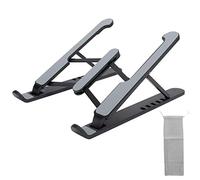ChuyTrading Supporto pieghevole per notebook a più posizioni, base di supporto regolabile per il raffreddamento del laptop, sollevatore ergonomico con piedini in silicone antiscivolo, (Nera)