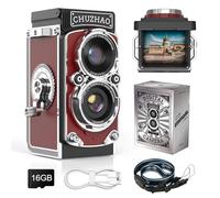 CHUZHAO - Fotocamera digitale retrò 1080P, FHD Video 12 MP, autofocus, retro con scheda 16 G, doppio filtro fotografico, USB, compatta, vintage, fotocamera digitale per principianti, adolescenti